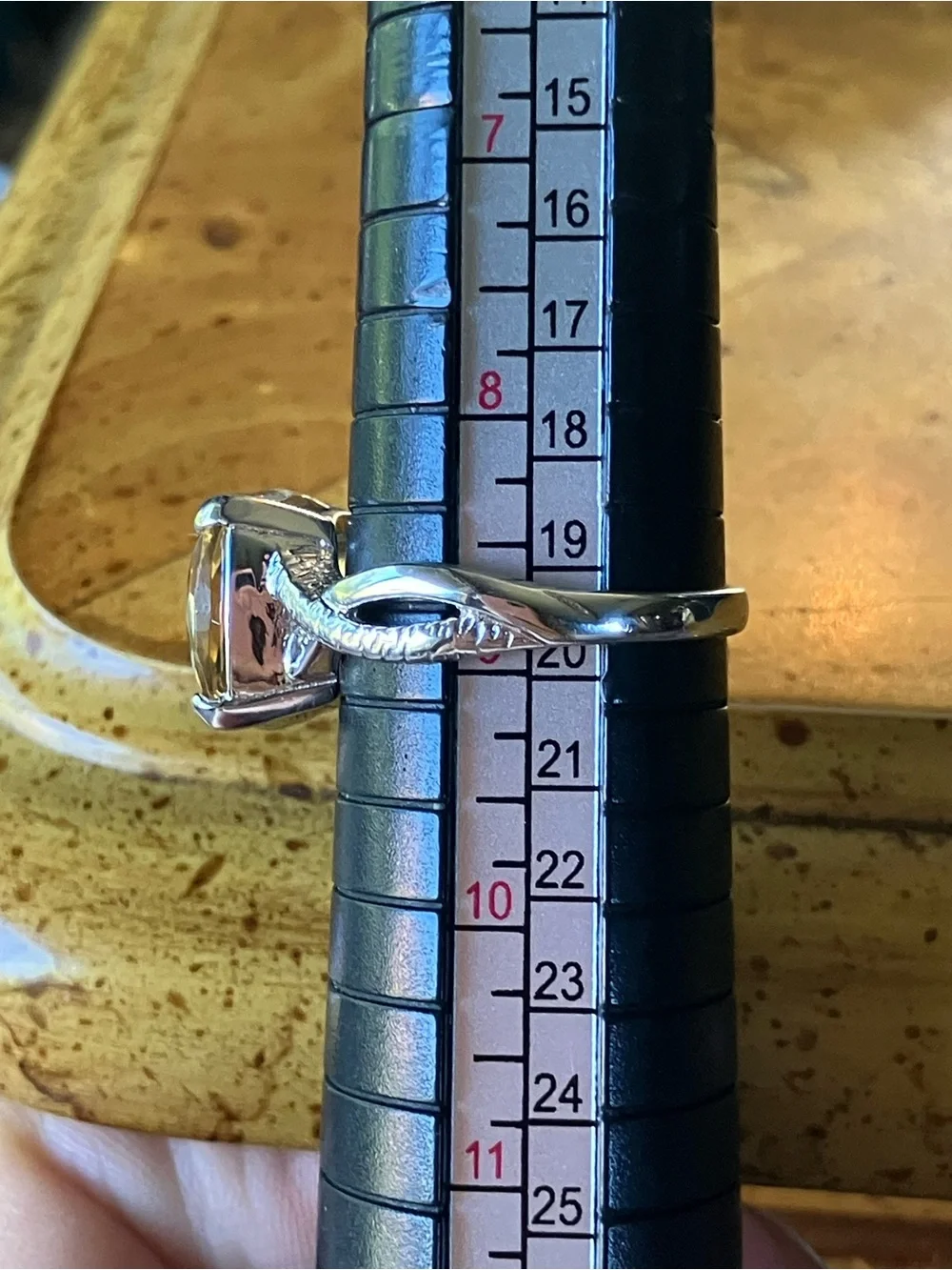 Brazilian Citrine Sterling Silver Ring Size 8.75